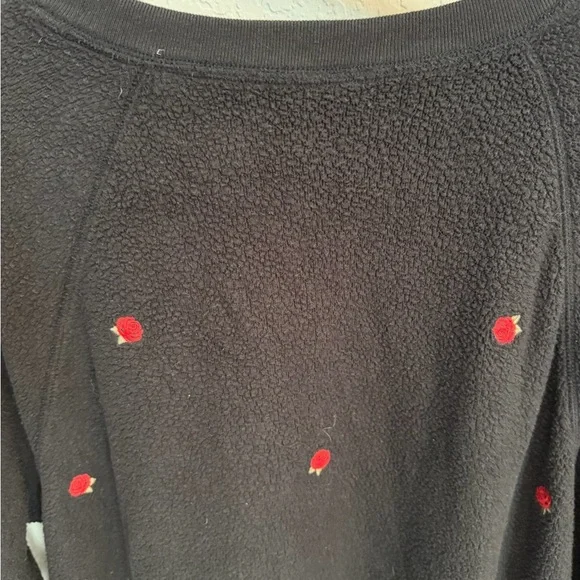 cozy retro coquette vintage VS pink embroidered Long Sleeve Sweatshirt Sz Small - Picture 6 of 9